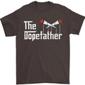 The Dopefather Funny Weed Drugs Cannabis Mens T-Shirt Cotton Gildan Dark Chocolate