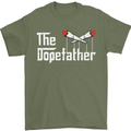 The Dopefather Funny Weed Drugs Cannabis Mens T-Shirt Cotton Gildan Military Green