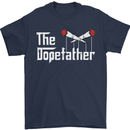 The Dopefather Funny Weed Drugs Cannabis Mens T-Shirt Cotton Gildan Navy Blue