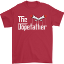 The Dopefather Funny Weed Drugs Cannabis Mens T-Shirt Cotton Gildan Red