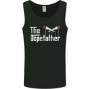 The Dopefather Funny Weed Drugs Cannabis Mens Vest Tank Top Black
