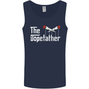 The Dopefather Funny Weed Drugs Cannabis Mens Vest Tank Top Navy Blue