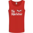 The Dopefather Funny Weed Drugs Cannabis Mens Vest Tank Top Red