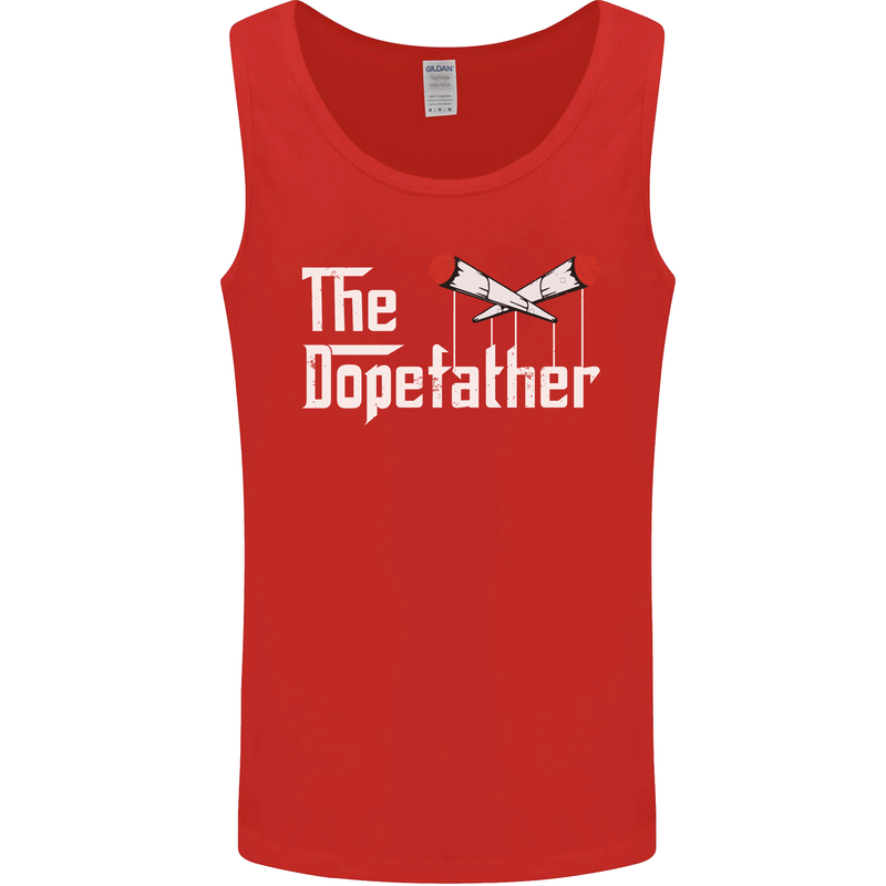The Dopefather Funny Weed Drugs Cannabis Mens Vest Tank Top Red