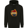 The Dutch Flag Fire Effect Holland Childrens Kids Hoodie Black