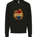 The Dutch Flag Fire Effect Holland Kids Sweatshirt Jumper Black