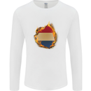 The Dutch Flag Fire Effect Holland Mens Long Sleeve T-Shirt White