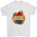 The Dutch Flag Fire Effect Holland Mens T-Shirt Cotton Gildan White