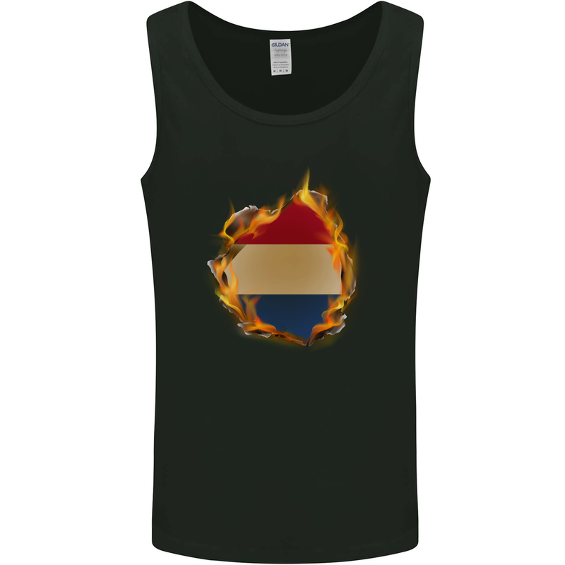 The Dutch Flag Fire Effect Holland Mens Vest Tank Top Black