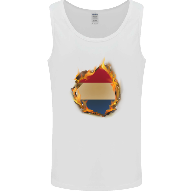 The Dutch Flag Fire Effect Holland Mens Vest Tank Top White