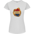The Dutch Flag Fire Effect Holland Womens Petite Cut T-Shirt White