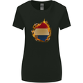 The Dutch Flag Fire Effect Holland Womens Wider Cut T-Shirt Black