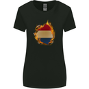 The Dutch Flag Fire Effect Holland Womens Wider Cut T-Shirt Black