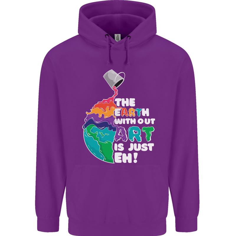 The Earth Without Art Is Just EH Artist Childrens Kids Hoodie Purple