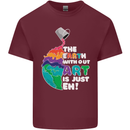 The Earth Without Art Is Just EH Artist Mens Cotton T-Shirt Tee Top Maroon