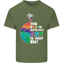 The Earth Without Art Is Just EH Artist Mens Cotton T-Shirt Tee Top Military Green