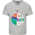 The Earth Without Art Is Just EH Artist Mens V-Neck Cotton T-Shirt Sports Grey