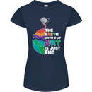 The Earth Without Art Is Just EH Artist Womens Petite Cut T-Shirt Navy Blue