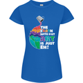The Earth Without Art Is Just EH Artist Womens Petite Cut T-Shirt Royal Blue