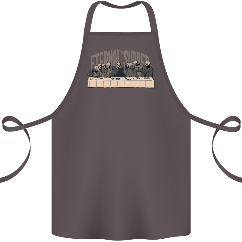 The Eternal Supper Last Parody Atheist Skulls Cotton Apron 100% Organic Dark Grey