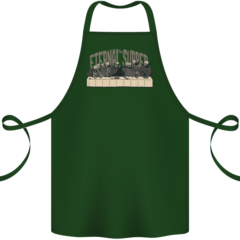 The Eternal Supper Last Parody Atheist Skulls Cotton Apron 100% Organic Forest Green