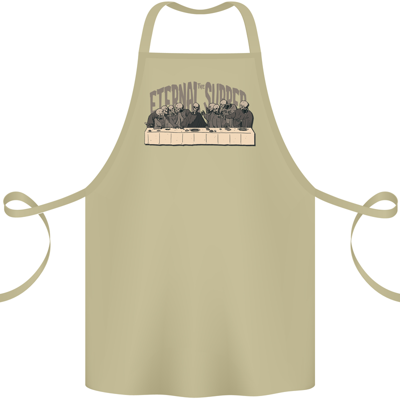 The Eternal Supper Last Parody Atheist Skulls Cotton Apron 100% Organic Khaki