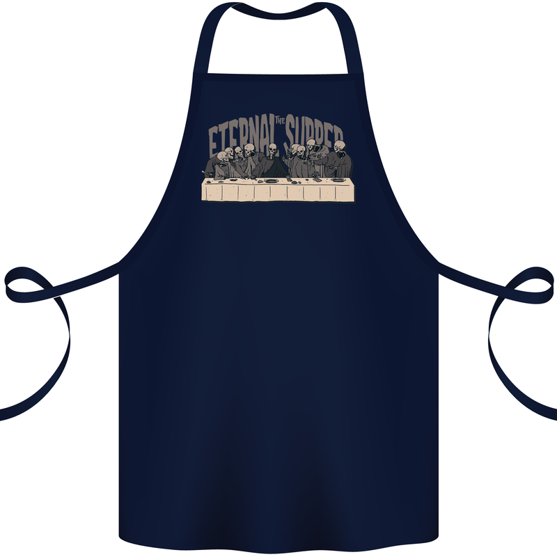 The Eternal Supper Last Parody Atheist Skulls Cotton Apron 100% Organic Navy Blue