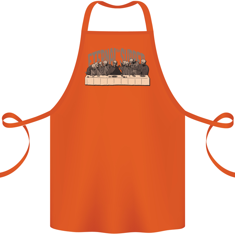 The Eternal Supper Last Parody Atheist Skulls Cotton Apron 100% Organic Orange