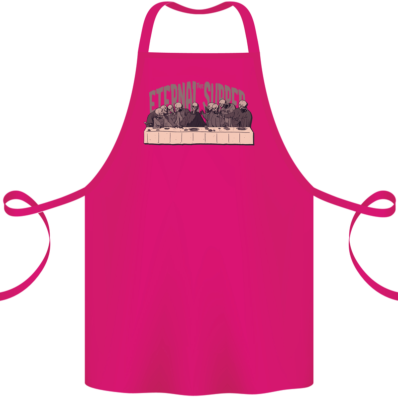 The Eternal Supper Last Parody Atheist Skulls Cotton Apron 100% Organic Pink