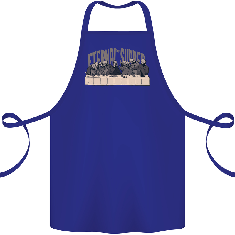 The Eternal Supper Last Parody Atheist Skulls Cotton Apron 100% Organic Royal Blue