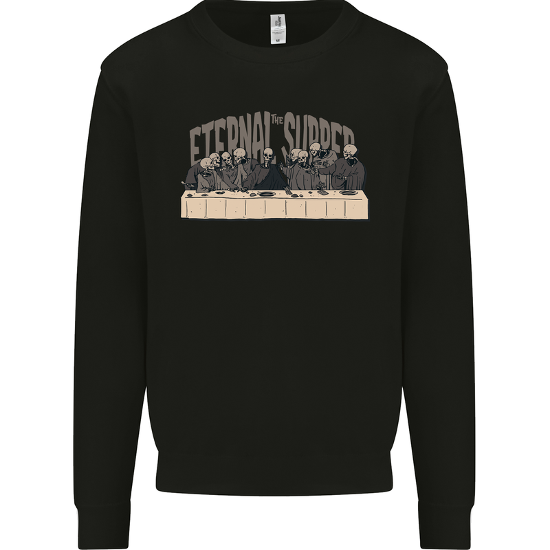 The Eternal Supper Last Parody Atheist Skulls Kids Sweatshirt Jumper Black