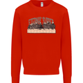 The Eternal Supper Last Parody Atheist Skulls Kids Sweatshirt Jumper Bright Red