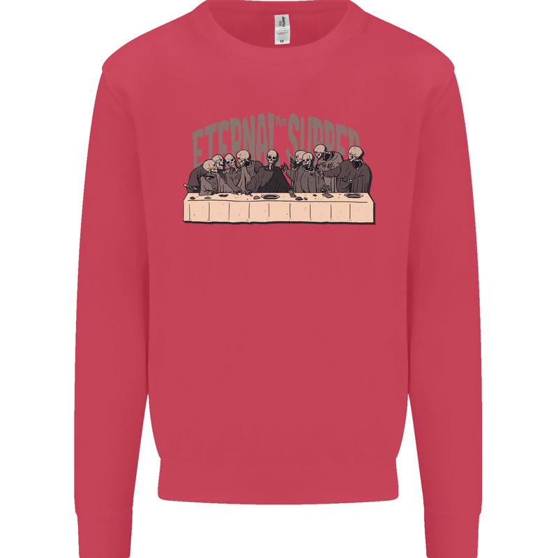 The Eternal Supper Last Parody Atheist Skulls Kids Sweatshirt Jumper Heliconia
