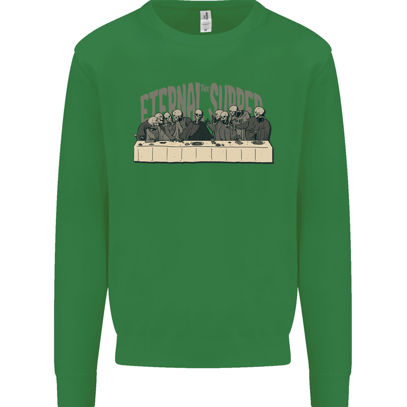 The Eternal Supper Last Parody Atheist Skulls Kids Sweatshirt Jumper Irish Green