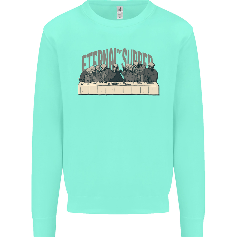 The Eternal Supper Last Parody Atheist Skulls Kids Sweatshirt Jumper Peppermint