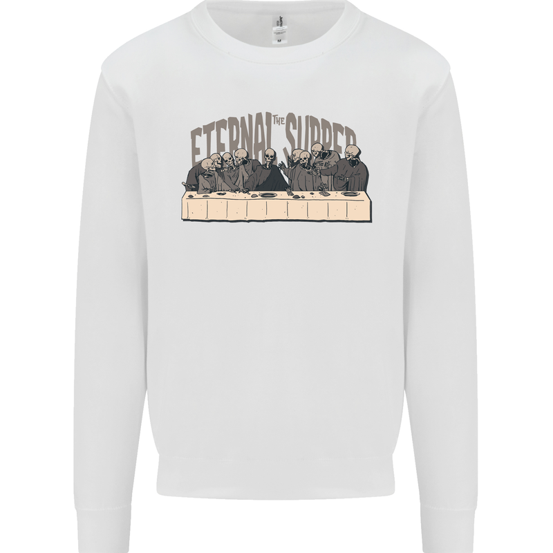 The Eternal Supper Last Parody Atheist Skulls Kids Sweatshirt Jumper White