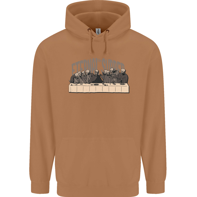 The Eternal Supper Last Parody Atheist Skulls Mens 80% Cotton Hoodie Caramel Latte