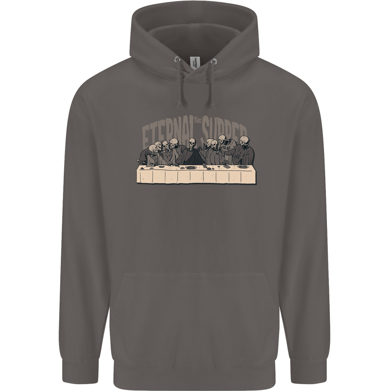 The Eternal Supper Last Parody Atheist Skulls Mens 80% Cotton Hoodie Charcoal