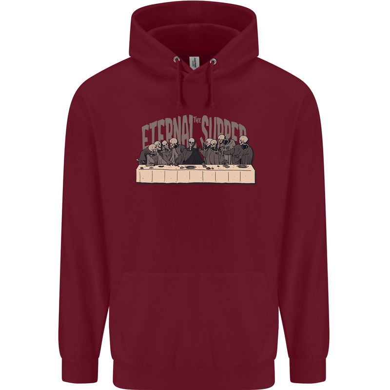 The Eternal Supper Last Parody Atheist Skulls Mens 80% Cotton Hoodie Maroon