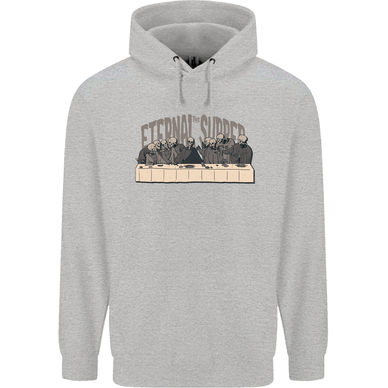 The Eternal Supper Last Parody Atheist Skulls Mens 80% Cotton Hoodie Sports Grey