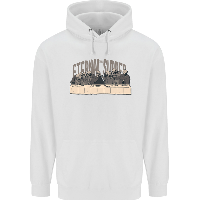 The Eternal Supper Last Parody Atheist Skulls Mens 80% Cotton Hoodie White