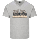 The Eternal Supper Last Parody Atheist Skulls Mens V-Neck Cotton T-Shirt Sports Grey