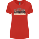 The Eternal Supper Last Parody Atheist Skulls Womens Wider Cut T-Shirt Red