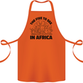 The Five Wild Animas to See in Africa Cotton Apron 100% Organic Orange