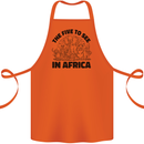 The Five Wild Animas to See in Africa Cotton Apron 100% Organic Orange