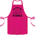 The Five Wild Animas to See in Africa Cotton Apron 100% Organic Pink