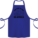 The Five Wild Animas to See in Africa Cotton Apron 100% Organic Royal Blue