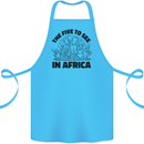 The Five Wild Animas to See in Africa Cotton Apron 100% Organic Turquoise