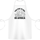 The Five Wild Animas to See in Africa Cotton Apron 100% Organic White