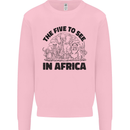 The Five Wild Animas to See in Africa Kids Sweatshirt Jumper Light Pink